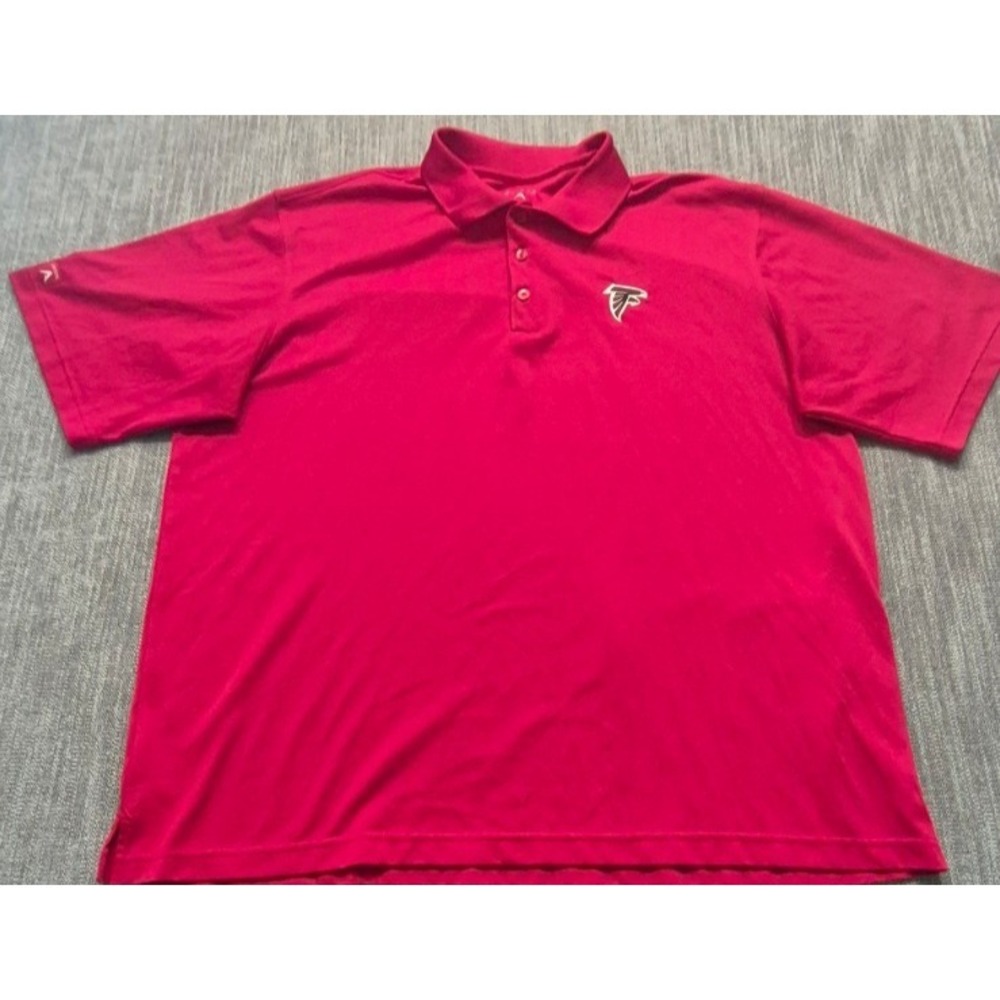 Atlanta Falcons men's red Antigua Polo shirt XL NFL team logo game day‎ football